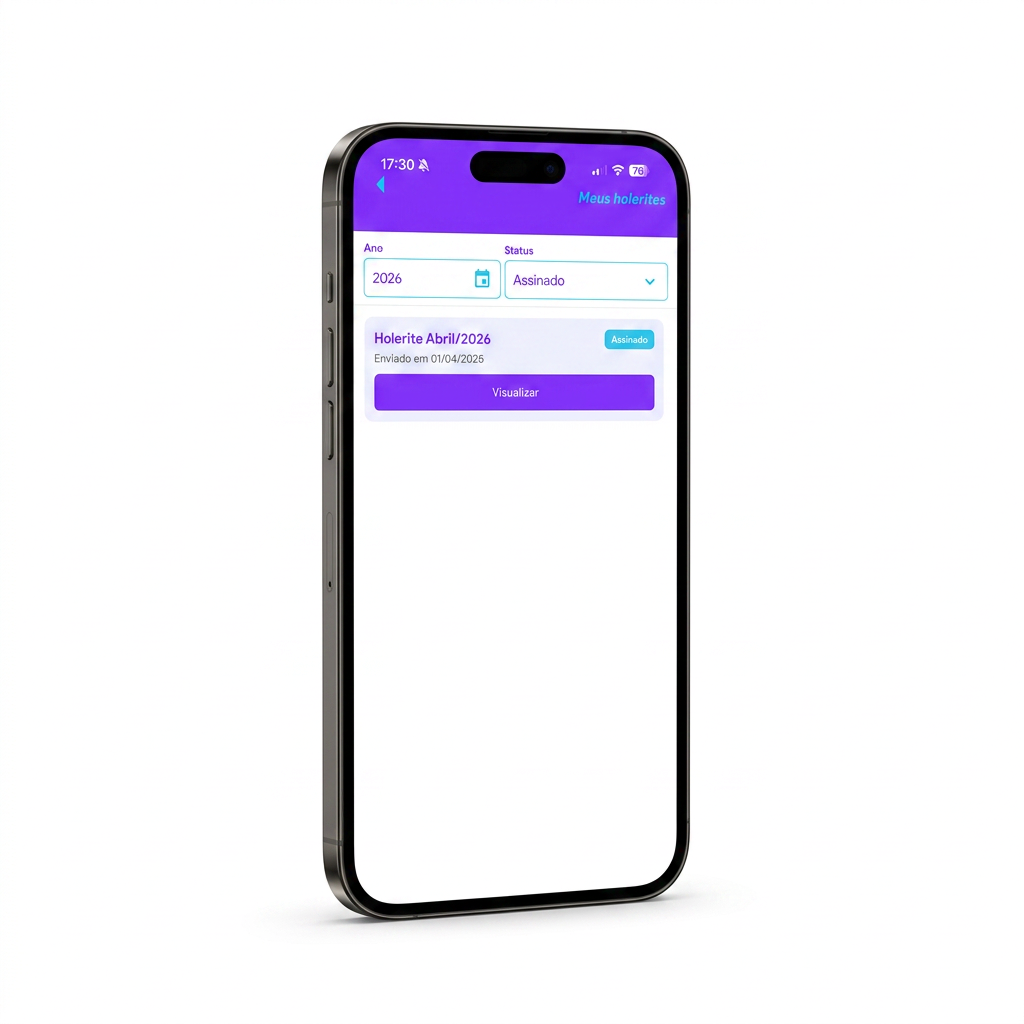 Holerite digital e assinatura no app Easydots